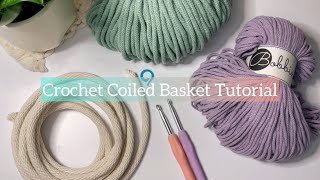 Crochet coiled basket tutorial easy basket making [upl. by Collimore]