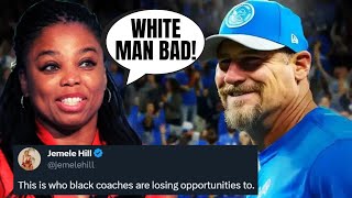 Race Hustler Jemele Hill SILENT About Dan Campbell After Saying He Took Lions Job From A Black Coach [upl. by Daj]