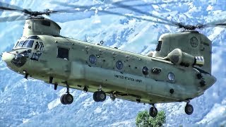 CH47F Chinook In Action • Fastest Military Transport Helicopter In The World [upl. by Aiotal]