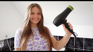 ASMR Blow Drying My Long Hair [upl. by Anitsirc600]