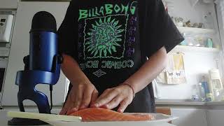 ASMR ita  Cucinando salmone con pomodorini e olive [upl. by Assiron]