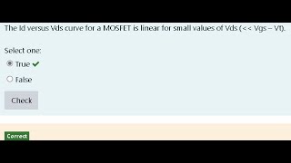 The Id versus Vds curve for a MOSFET is linear for small v  CPE 151 CMOS and Digital VLSI Design [upl. by Spragens]