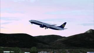 Ryanair take off from Tirana Airport [upl. by Leuqram]