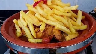 طاجين الدجاج بالفريت او البطاطس المقلية طاجين مدغمر ولذيذ cuisinenaimatv food [upl. by Eleinad167]