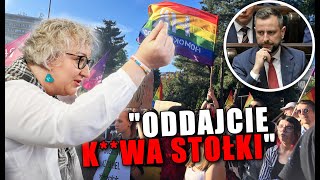 Czarny protest pod Sejmem Marta Lempart Tygrysek idzie w ślady Kurskiego [upl. by Alaaj]