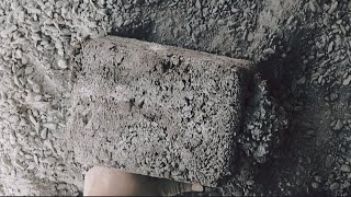 Gritty Black Concrete asmr  dry crumbling on floor [upl. by Udella177]