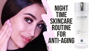 BEAUTY TIPS My Nighttime Skincare Routine for AntiAging  AnteAGE MD GF Serum [upl. by Mauer31]