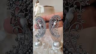 Oxidized earrings for your White kurti 😍👉 oxidisedearrings oxidiearrings whitekurti whitekurti [upl. by Gaylor]