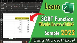 Finding Square Root using SQRT function in Microsoft Excel [upl. by Osugi]