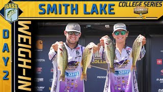 2021 Bassmaster College Series at Smith Lake AL  Day 2 WeighIn [upl. by Yila]