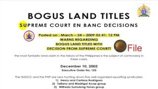 BOGUS LAND TITLES  SUPREME COURT EN BANC DECISIONS [upl. by Neggem]