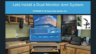 Installing PUTORSEN 1749 inch Duel Heavy Duty Monitor Arm system [upl. by Sahpec]