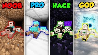 Minecraft NOOB vs PRO vs HACKER vs GOD FAMILY ESCAPE CHALLENGE in Minecraft Animation [upl. by Binah]