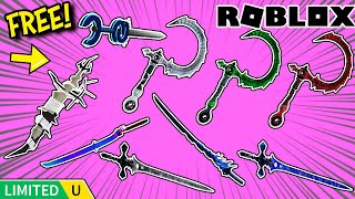 FREE LIMITEDS How To Get A BUNCH OF SWORDS BLADES amp SCYTHES on Roblox Back amp Waist [upl. by Ziom20]