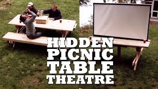 DIY HIDDEN Picnic Table THEATRE [upl. by Deery871]