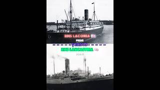 RMS LACONIA 🆚 RMS LANCASTRIA vs capcut youtubeshorts ww2 ship historicships oceanliner [upl. by Aisyat]