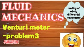 A Venturimeter has its axis vertical the inlet and throat diameters being 150mm and 80 mm [upl. by Jacobo]