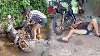 Discovered a Honda Wave motorbike in flood water and brought it back for repair and restoration [upl. by Hairabez]