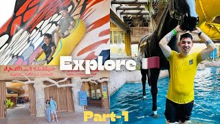 Hilton Salwa Beach amp Resort🇶🇦 Tour of five star Hotel amp Water Park 🏊🏄  Part 1 pujishlife [upl. by Asirrom8]