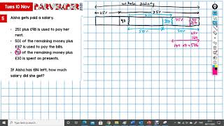 Word problem solved with bar model 10 Nov 2020 Barvember solution [upl. by Nomolas78]