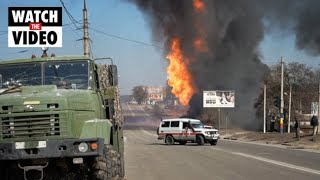 Ukrainians flee homes after Russian bombardment strikes Kharkiv [upl. by Latini180]