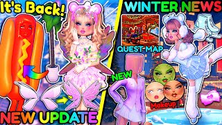 NEW UPDATE Hot Dog IS BACK amp NEW MAP  CHRISTMAS NEWS Winter QUEST amp ITEMS  Dress to Impress [upl. by Schaab182]