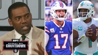 NFL Countdown  quotTua is now not on same level as Josh Allenquot  Randy Moss predicts Dolphins vs Bills [upl. by Allenaj999]