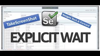 ExplicitWait Take Screenshot and Navigate Back amp Forward  Selenium WebDriver Session 7 [upl. by Aurita]