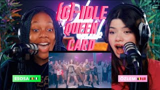 여자아이들GIDLE  퀸카 Queencard Official Music Video reaction [upl. by Esirrehc]