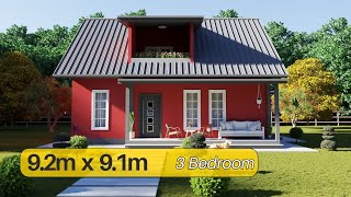 Duplex House Design  House Design Ideas  91m X 92m 165sqm [upl. by Mikaela]