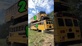 Making Tower with School Buses shorts shortsfeed trending viralvideo MrBeast mrbeast [upl. by Narayan639]