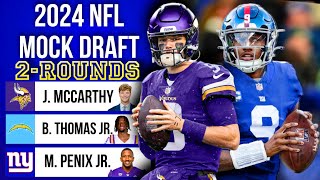 2024 NFL Mock Draft  2Rounds WITH TRADES [upl. by Orlanta]