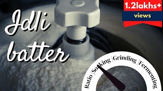 Perfect spongy idli batter recipe  How to make idli batter in wet grinder [upl. by Yruoc]