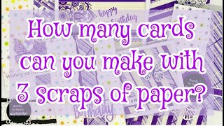 USE UP YOUR PAPER SCRAPS  LOTS OF EASY CARD DESIGNS  CARDMAKING TUTORIAL  USE UP YOUR STASH [upl. by Vinnie]