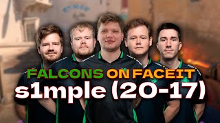 s1mple 2017 rt128 wFALCONS dust2  FACEIT EU RANKED cs2 pov [upl. by Huberto]