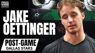 Jake Oettinger Discusses Respect for Connor Hellebuyck amp Jets quotCornerstone for American Goaliesquot [upl. by Barhos335]