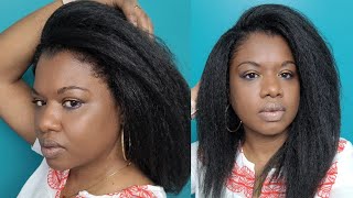 NEW AND IMPROVED CROCHET BLOW OUT KINKY STRAIGHT HAIRSTYLE WITH BRAIDING HAIR  Natural Hair Crochet [upl. by Stutsman155]