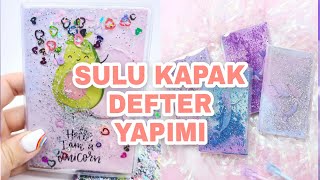 Havalı Okul Eşyası Yapımı Sulu Kapak Defter Yapımı [upl. by Burr]