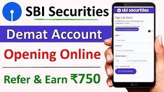 SBI Securities Demat Account Opening  Demat account kaise khole  sbi securities refer and earn [upl. by Oivat]