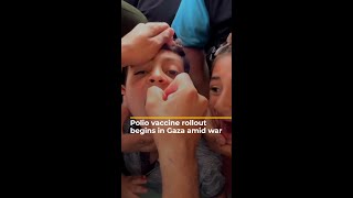 Polio vaccination campaign begins in Gaza  AJ shorts [upl. by Aciria]