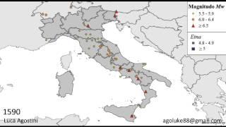 Terremoti in Italia dal 1000 al 2006 [upl. by Acinoryt]