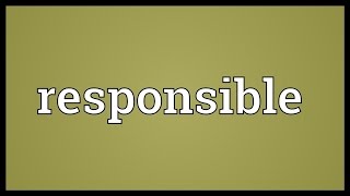 Responsible Meaning [upl. by Danzig]