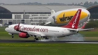 Corendon Airlines Boeing 737800 TCTJG landing in Friedrichshafen FDH HD [upl. by Llyrpa]