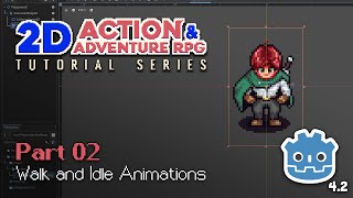 Player Idle amp Walk Animations  E02  Make a 2D Action amp Adventure RPG in Godot 4 [upl. by Wyler]