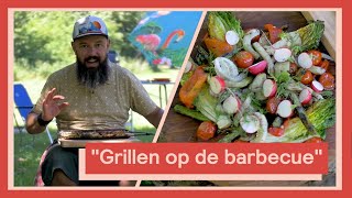 Dorade van de barbecue met gegrilde groentes 2  Campingkoken met Ramon [upl. by Atilrak705]