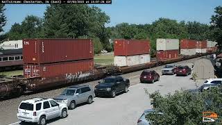 BNSF 9311 leads an intermodal in Chesterton IN [upl. by Lipkin]