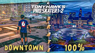 Tony Hawks Pro Skater 12 Walkthrough Gameplay Downtown GOALS and SECRETS [upl. by Gnuoy]