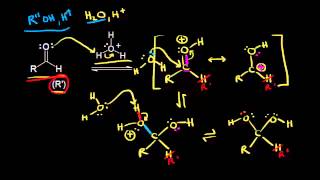 Acid and base catalyzed formation of hydrates and hemiacetals  Organic chemistry  Khan Academy [upl. by Haroun]