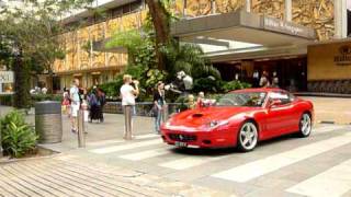 Ferrari 575M Maranello Startup and Leave Hilton Hotel Loudly [upl. by Aneej]