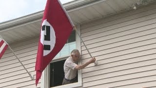 Man flying Nazi flag to protest Obama [upl. by Enar]